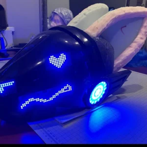 Protogen Bunny. Custom DIY Bunny-Eared Helmet / Costume Prop.